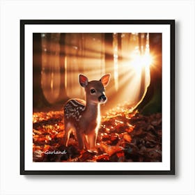Baby Deer Gigapixel Hq Scale 6 00x Art Print