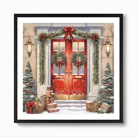 Christmas Door 2 Art Print