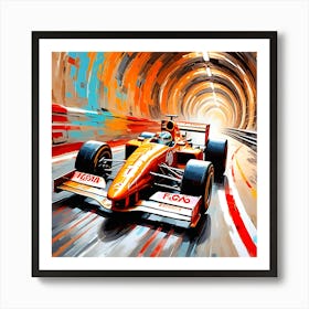 F1 Racing Car In The Tunnel Art Print