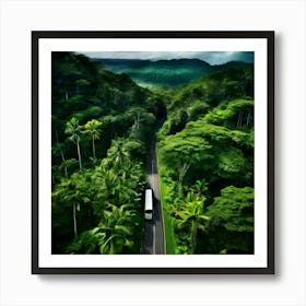 Tropical Treetop Pass Plant Foliage Trailer Texture Car Rural Season Green Pathway Aeria (3) Art Print