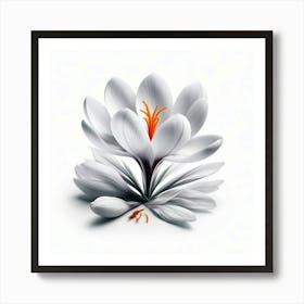 White Saffron Flower Affiche