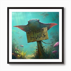 Stingray Offers Free Hugs Art Print
