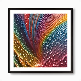 Rainbow Water Droplets Art Print