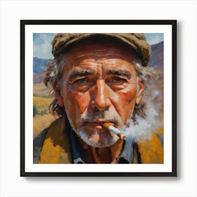 Man Smoking A Cigarette Art Print