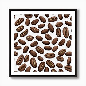 Coffee Beans Seamless Pattern 6 Art Print