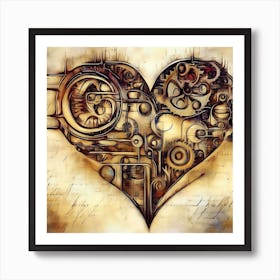 Steampunk Heart 1 Art Print