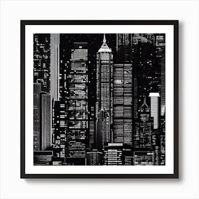 New York City At Night 1 Art Print