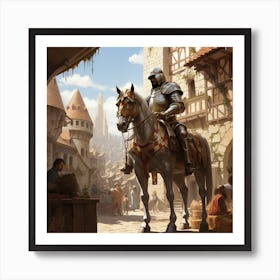 Knight On Horseback 2 Art Print