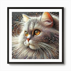 Feline Cat Creative Artwork Illustration 123 Art Print