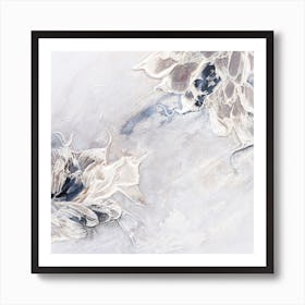 Neutral Flower Painting Square Art Print