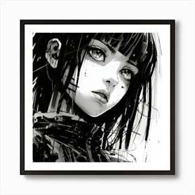 Anime Girl With Black Hair 7 Art Print