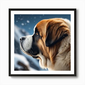 St Bernard Dog 84 Art Print