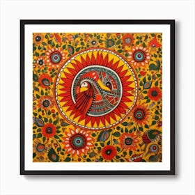 Indian Painting Bharni Style Of Madhubani Paintings Art Print