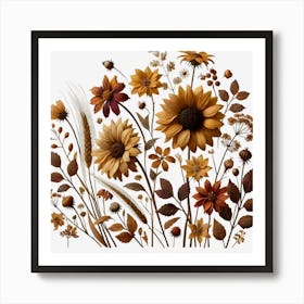 Boho Flowers 3 Art Print