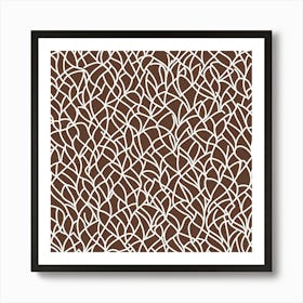 Brown And White Abstract Seamless Pattern, Flat Art, 189 Art Print