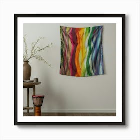 Rainbow Wavy Wall Tapestry Art Print