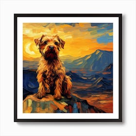 Dog At Sunset Art Print