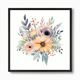 Watercolor Floral Bouquet Art Print