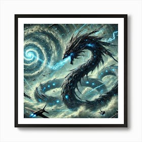 A High Tech, Sci Fi Depiction Of A Massive Serpent Art Print