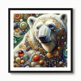 Polar Bear in the style of collage-inspired Art Print