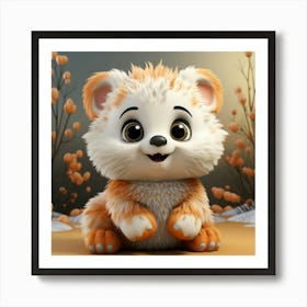 Cute Fox 3d Model Art Print