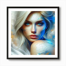 Beautiful Girl With Blue Eyes 2 Art Print