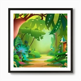 Cartoon Forest 1 Art Print