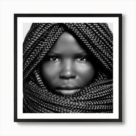 Black And White Portrait Of African Woman Art Print