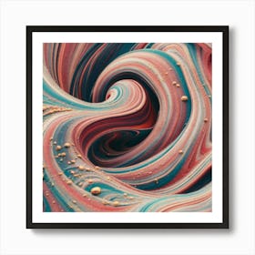 Close-up of colorful wave of tangled paint abstract art 5 Art Print