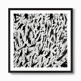 Black And White Brushstrokes Art Print