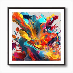 Abstract Colorful Paint Splash Art Print