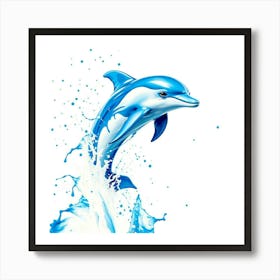 Dolphin Splashing Water 1 Art Print