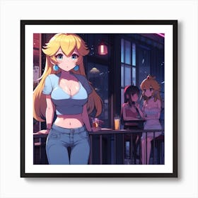 Peach night out Art Print