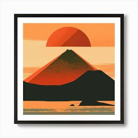 Sunset Over A Mountain 1 Art Print