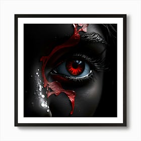 Woman With Red Eyes 3 Art Print