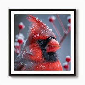 Cardinal In The Snow 1 Art Print