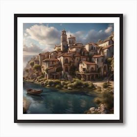 Village By The Sea Art Print