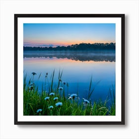 Sunrise At The Lake Art Print