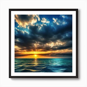 Sunset Over The Ocean 263 Art Print