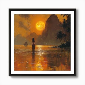 Sunset On The Beach 2 Art Print