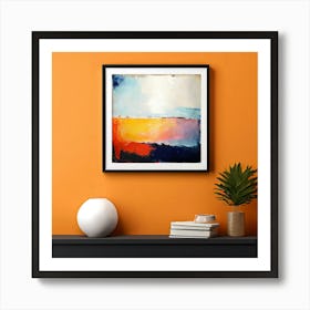 Mock Up Canvas Framed Art Gallery Wall Mounted Textured Print Abstract Landscape Portrait (26) Art Print