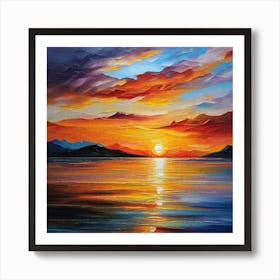 Sunset Over The Sea 3 Art Print