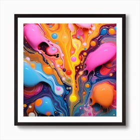 Abstract Of Colorful Liquids Art Print