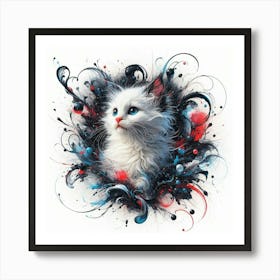 Cat In A Flower Art Print