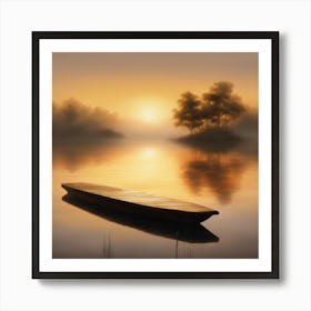 Boat On A Lake Art Print