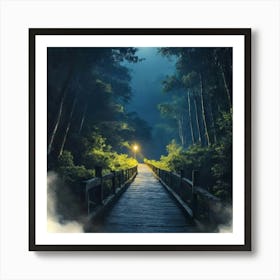 Bridge In The Woods Art Print