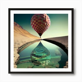 Hot Air Balloon In The Desert Art Print