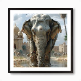 Elephant In The Water Affiche