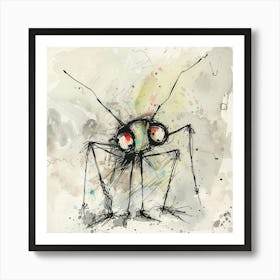 Bug Cartoon Mosquito Art Print