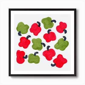 Green And Red Peppers Art Print